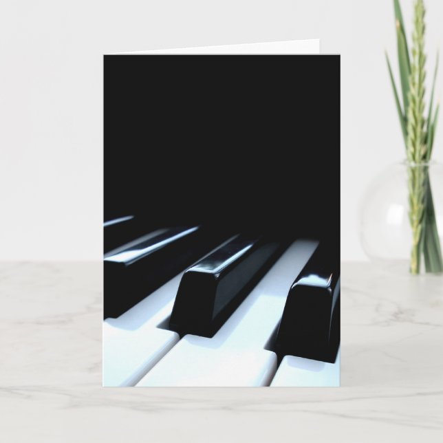 Tarjeta Teclas de piano en blanco y negro (Anverso)