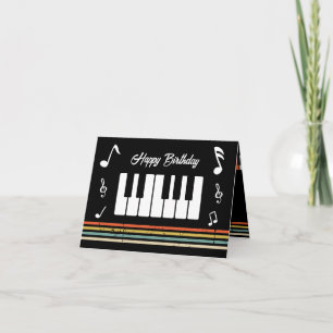 Tarjeta Teclas de piano personalizadas vintage