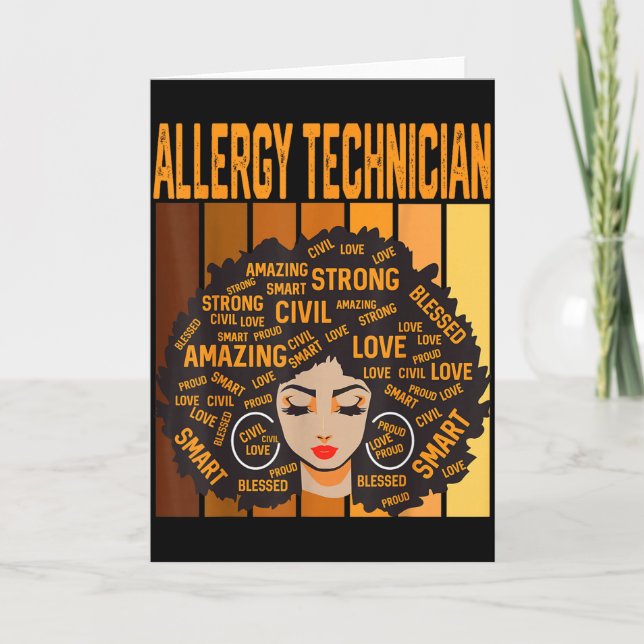 Tarjeta Técnico de alergia Poderoso Mes de la Historia Neg (Anverso)