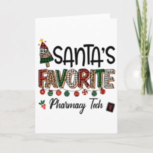 Tarjeta Técnico de Farmacia Favorito de Santa Divertida Na
