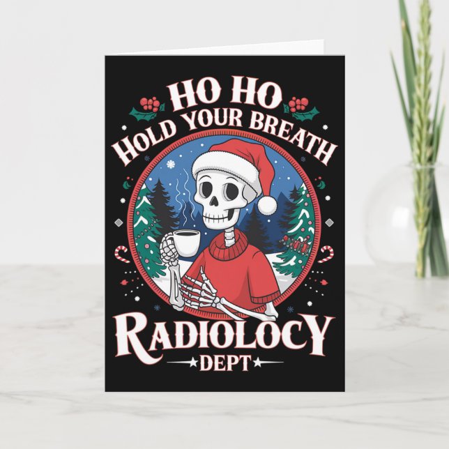 Tarjeta Técnico de Radiología de Navidad Esqueleto Técnico (Anverso)