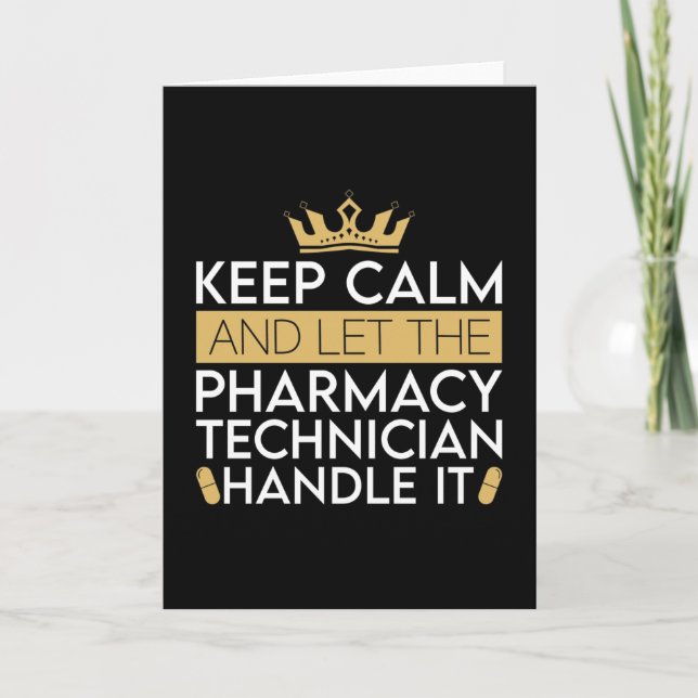 Tarjeta Técnico Farmacéutico Mantener La Calma Y Dejar Que (Anverso)
