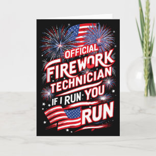 Tarjeta Técnico pirotécnico de fuegos artificiales 4 de ju