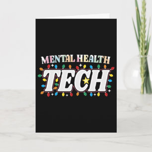 Tarjeta Tecnología de Salud Mental Navidad Tecnólogo Psiqu
