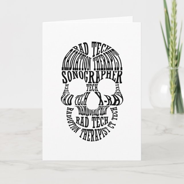 Tarjeta Tecnología Rad Tech Skull Tecnólogo Xray Radiology (Anverso)