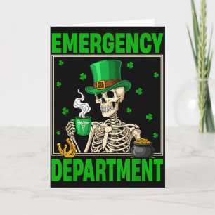 Tarjeta Tecnólogo de Esqueleto del Día de San Patricio del