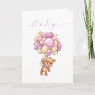 Tarjeta Teddy Bear Balloon Dios de los padres agradecidos