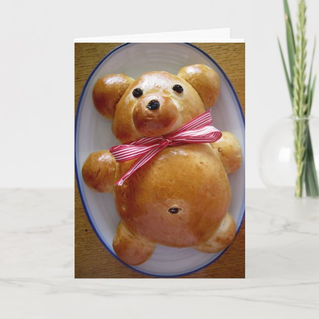 Tarjeta Teddy Bear Bread Recipe Greeting Card (Anverso)