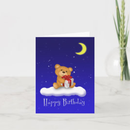 Tarjeta Teddy Bear con regalo - Feliz cumpleaños