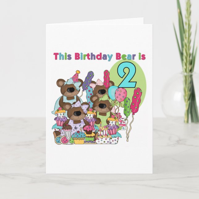 Tarjeta Teddy Bear Fiesta camisetas y regalos de cumpleaño (Anverso)