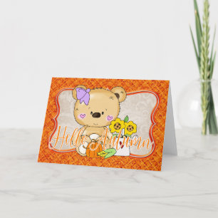 Tarjeta Teddy Bear Hello Autumn