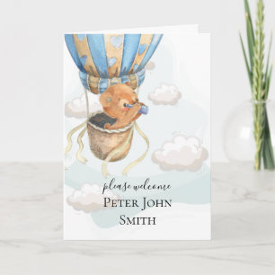 Tarjeta Teddy Bear Hot Air Balloon Card
