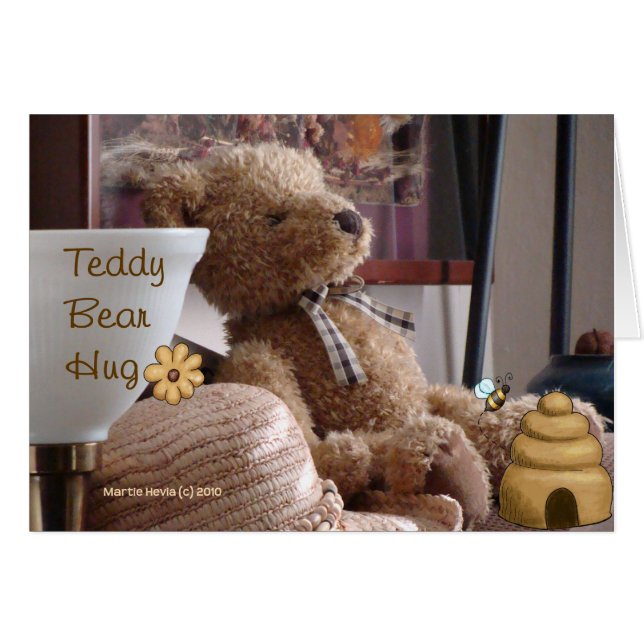 Tarjeta Teddy Bear Hug (1) (Anverso (Horizontal))