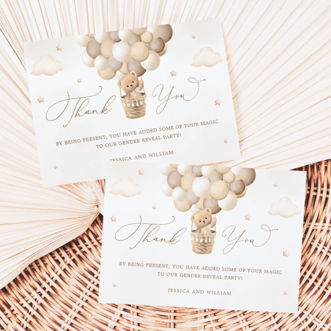 Tarjeta Teddy Bear Neutral Baby Shower Gracias (Subido por el creador)
