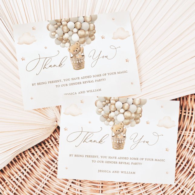 Tarjeta Teddy Bear Neutral Baby Shower Gracias (Subido por el creador)