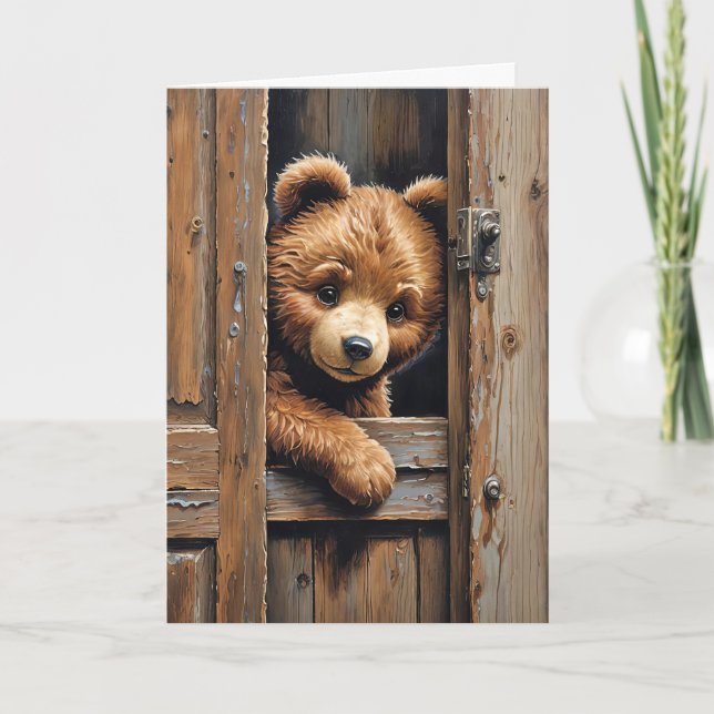 Tarjeta Teddy Bear Pensando En Ti (Anverso)