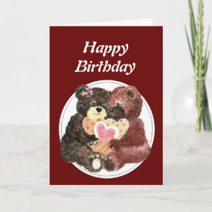 Tarjeta Teddy Bear te amo el corazón
