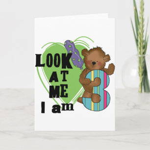 Tarjeta Teddy Bear Tengo 3 camisetas de cumpleaños y regal