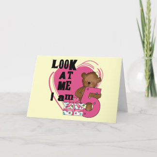 Tarjeta Teddy Bear Tengo 5 camisetas de cumpleaños y regal