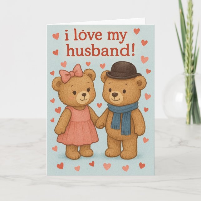 Tarjeta Teddy bear Valentine's Day Card  (Anverso)
