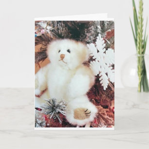 TARJETA **TEDDY BLANCO DICE ¡FELIZ NAVIDAD PARA USTEDES!**