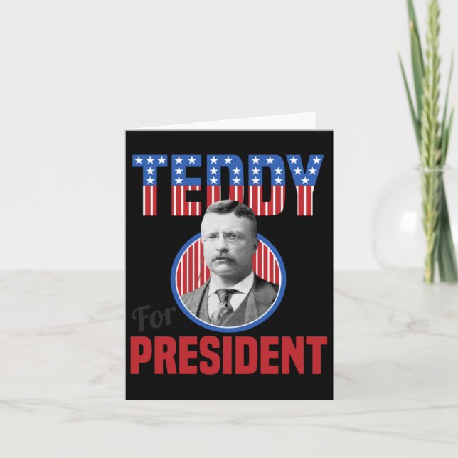 Tarjeta Teddy Roosevelt Para Presidente Bull Moose Theodor (Anverso)