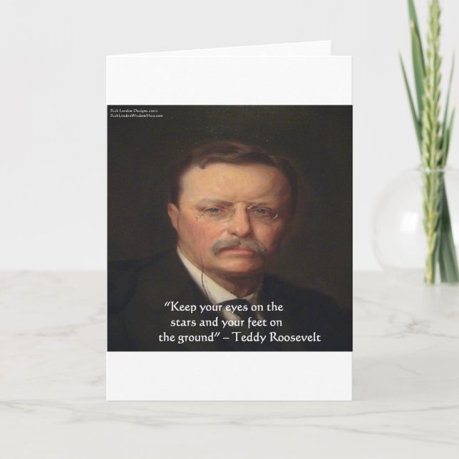 Tarjeta Teddy Roosevelt "Pies en el suelo" Oferta de presu (Anverso)