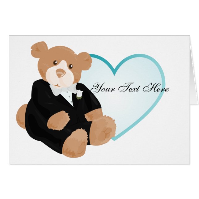 Tarjeta Teddybear Groom (Anverso (Horizontal))