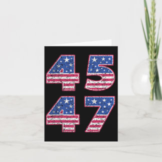 Tarjeta Tee De Bandera De Trump 2024 Vintage 45 47 Para Mu