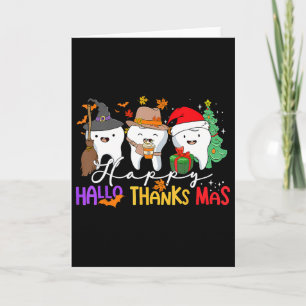 Tarjeta Teeth Halloween Navidades de Acción de Gracias Niñ