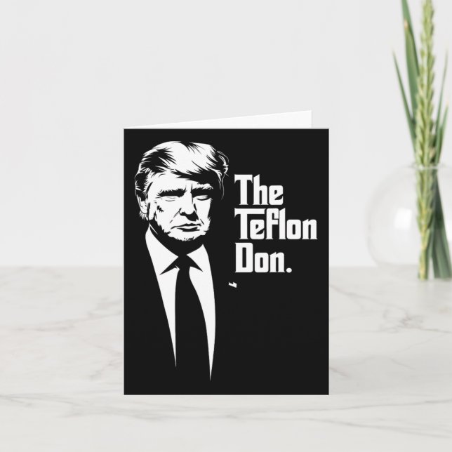 Tarjeta Teflon Don Trump Arte icónico monocromático (Anverso)