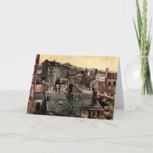 Tarjeta Tejados y traseras de casas de Vincent van Gogh