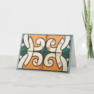 Tarjeta Tejas portuguesas antiguas de la casa