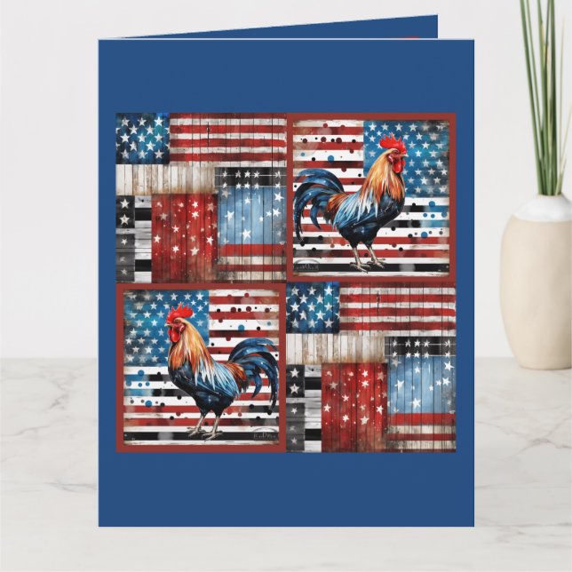 Tarjeta Tejido de arte folclórico de la bandera estadounid (Anverso)