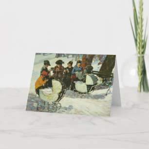 Tarjeta Tejiendo a los soldados   George Luks