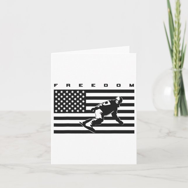 Tarjeta Tela de snowboard de bandera estadounidense - Snow (Anverso)