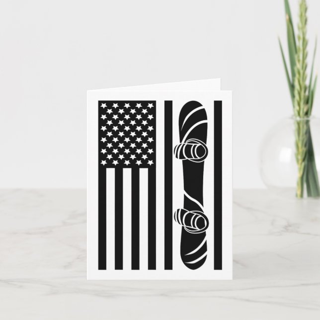 Tarjeta Tela de snowboard de bandera estadounidense - Snow (Anverso)