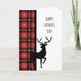 Tarjeta Tela escocesa roja del Outdoorsman con el día de
