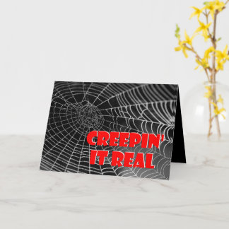 Tarjeta Telaraña de Halloween Creepin 'it Real