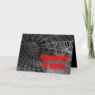Tarjeta Telaraña espeluznante de Halloween Creepin 'it Rea