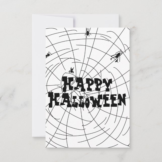 Tarjeta Telarañas de Halloween Dibujadas a Mano (Anverso)