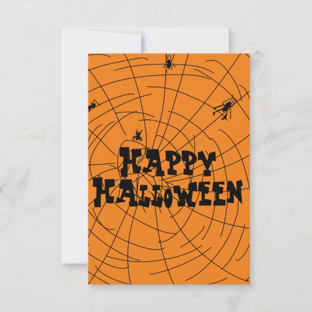 Tarjeta Telarañas de Halloween Dibujadas a Mano (Anverso)