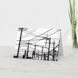 Tarjeta Teléfono antiguo y líneas de alimentación