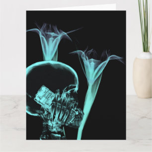 Tarjeta Teléfono Móvil de Rayos X Calavera y Flores - Turq