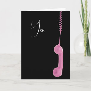 Tarjeta Teléfono Rosa Retro Para Viejos Cumpleaños