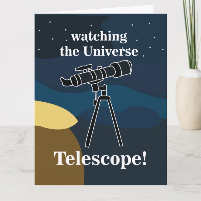 Tarjeta Telescopio Nocturno Cielo Astronomía Stargazer Cum (Anverso)