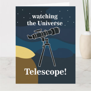 Tarjeta Telescopio Nocturno Cielo Astronomía Stargazer Cum