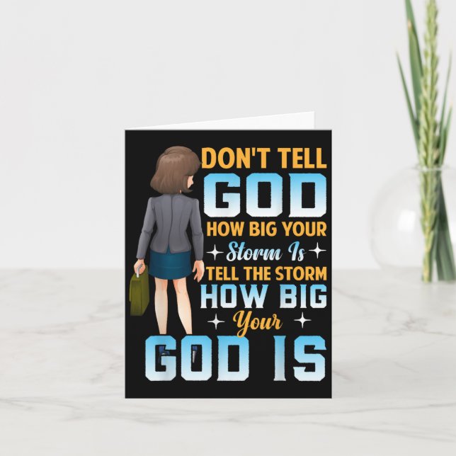 Tarjeta Tell The How Big Your God Is - Christian Motivatio (Anverso)