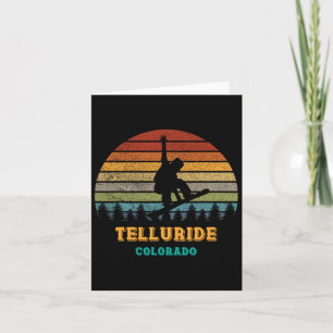 Tarjeta Telluride Colorado Vintage Sunset Snowboard Sno