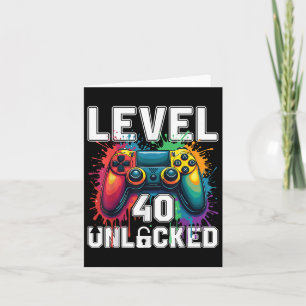 Tarjeta Tema 40 del juego de video divertido de nivel 40